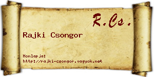 Rajki Csongor névjegykártya